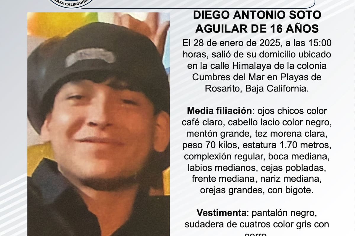 Se busca a Diego Antonio Soto Aguilar de 16 años
