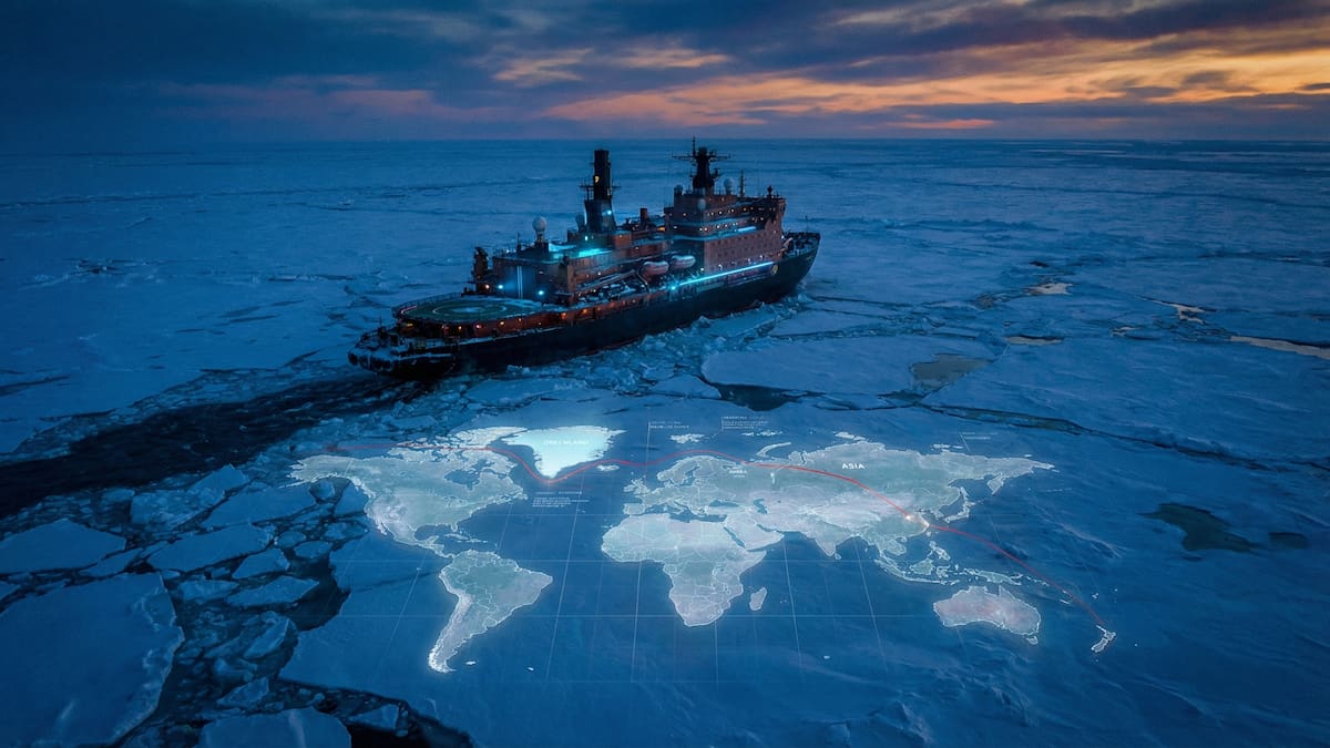 El deshielo del Ártico ha abierto una competencia feroz por el control de nuevas rutas comerciales que podrían desplazar la importancia histórica del Canal de Panamá. (Gemini)