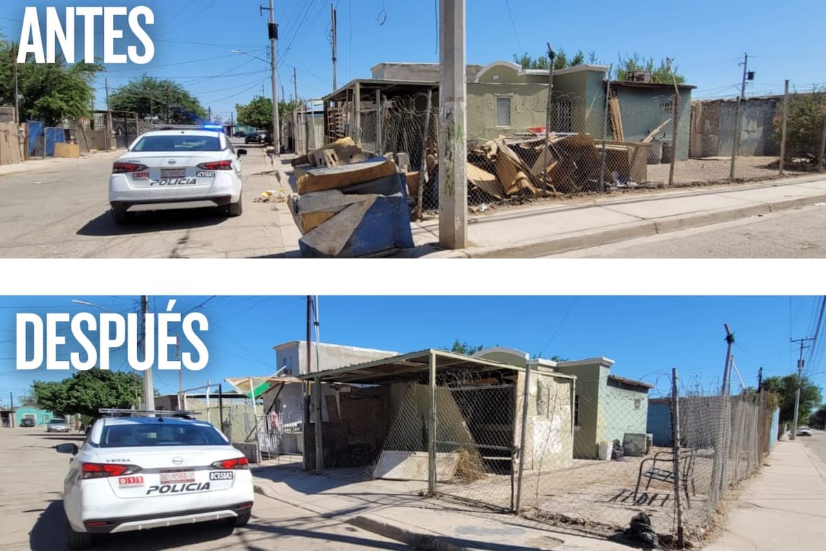 Vecinos limpian vivienda sancionada por acumulación de basura en la colonia San Miguel