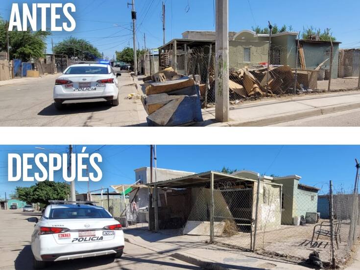 Vecinos limpian vivienda sancionada por acumulación de basura en la colonia San Miguel