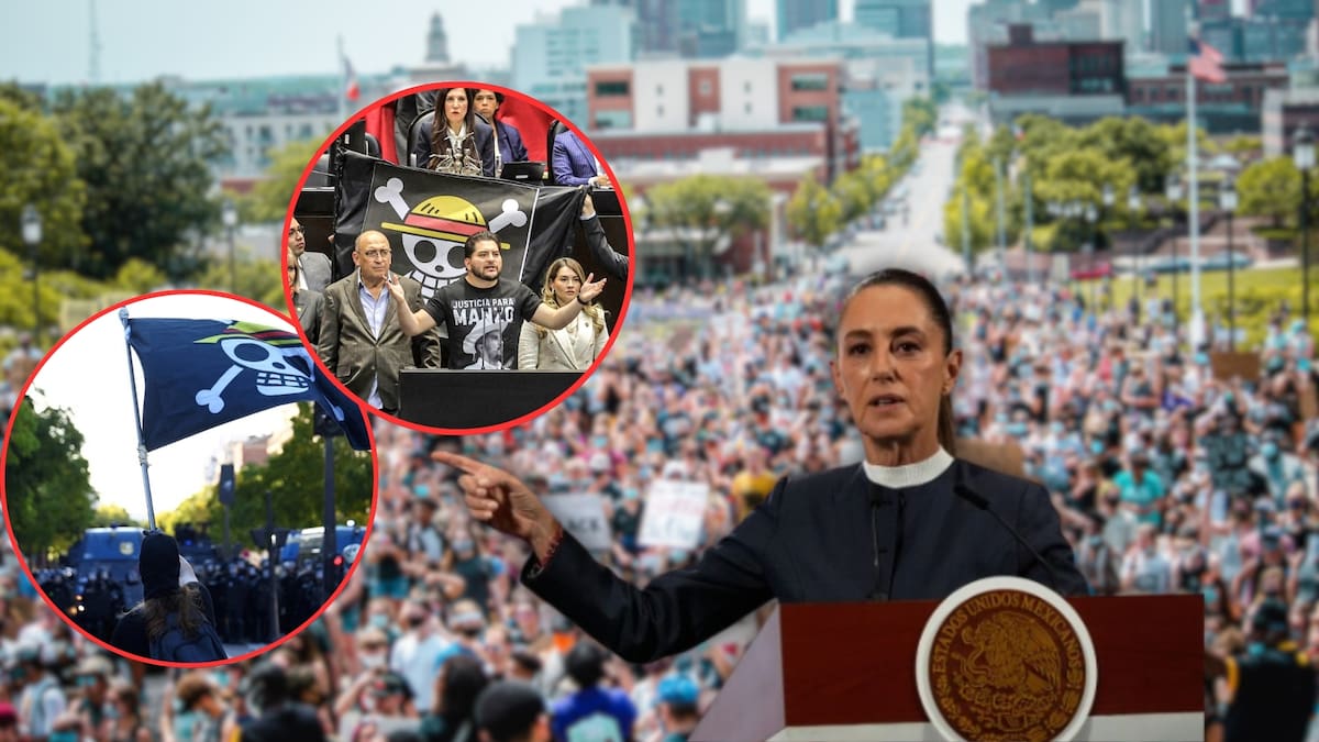 La presidenta de México, Claudia Sheinbaum, ha solicitado que se investigue y se proporcione información sobre los convocantes de la marcha contra la violencia organizada por la Generación Z (Ap, Reuters, Redes Sociales, Canva)