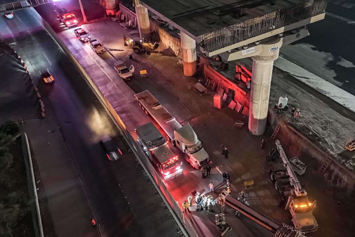 Accidente deja dos heridos en obra del Viaducto elevado