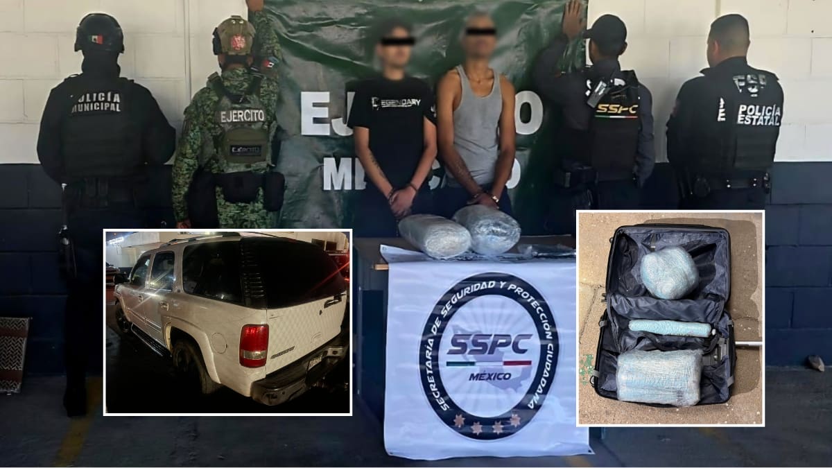 Detienen a dos con 130 mil pastillas de fentanilo y vehículo robado