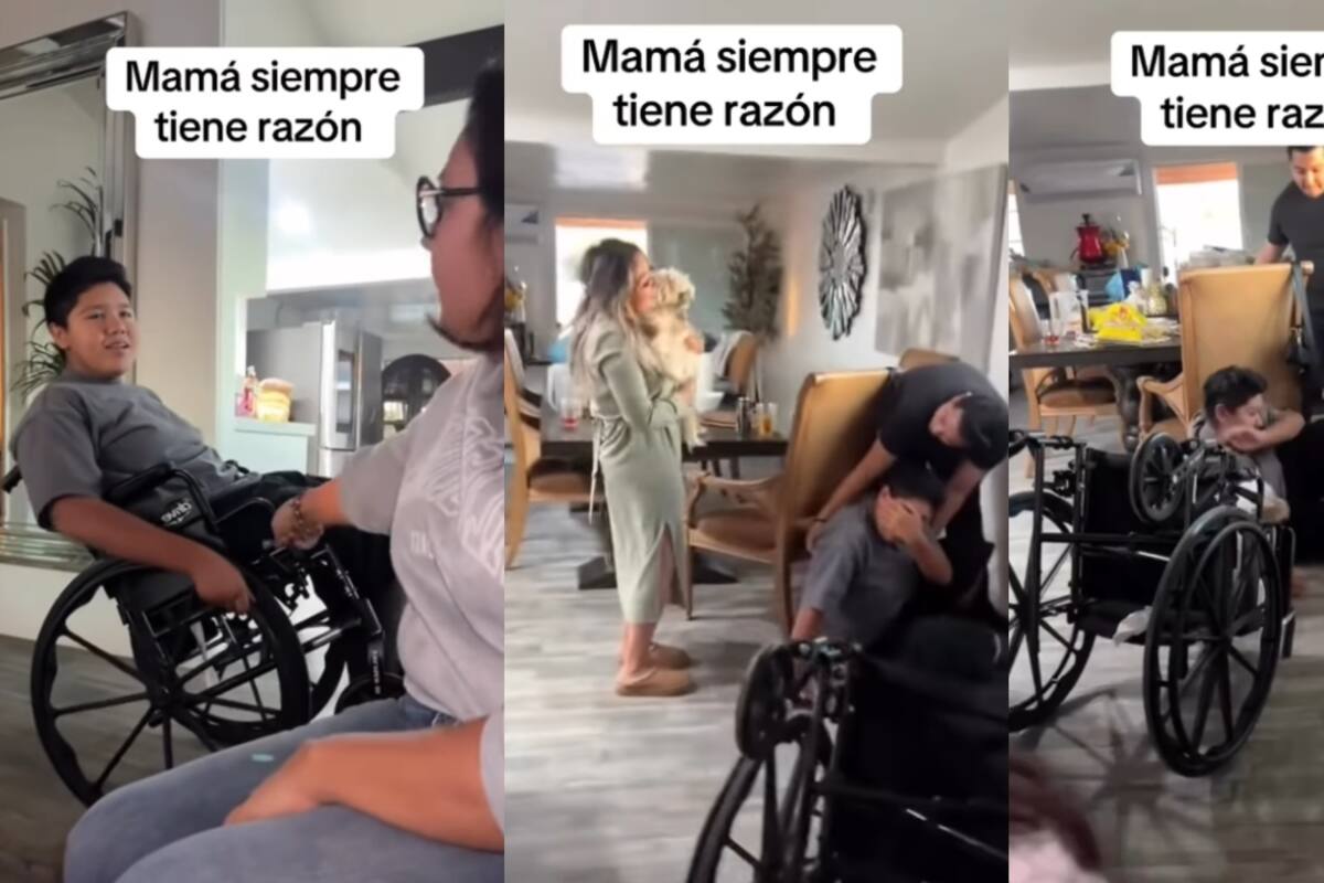 “¡Te vas a caer otra vez!”: Madre advierte a su hijo en silla de ruedas por hacer acrobacias y su predicción se cumple