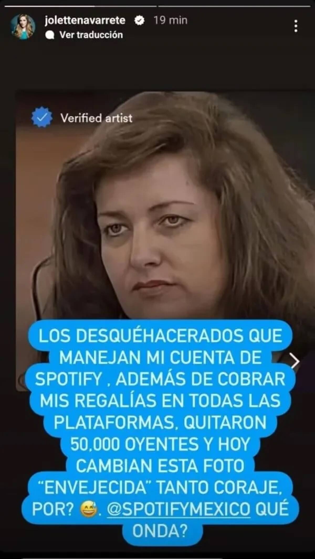 Jolette se quejó en sus redes
