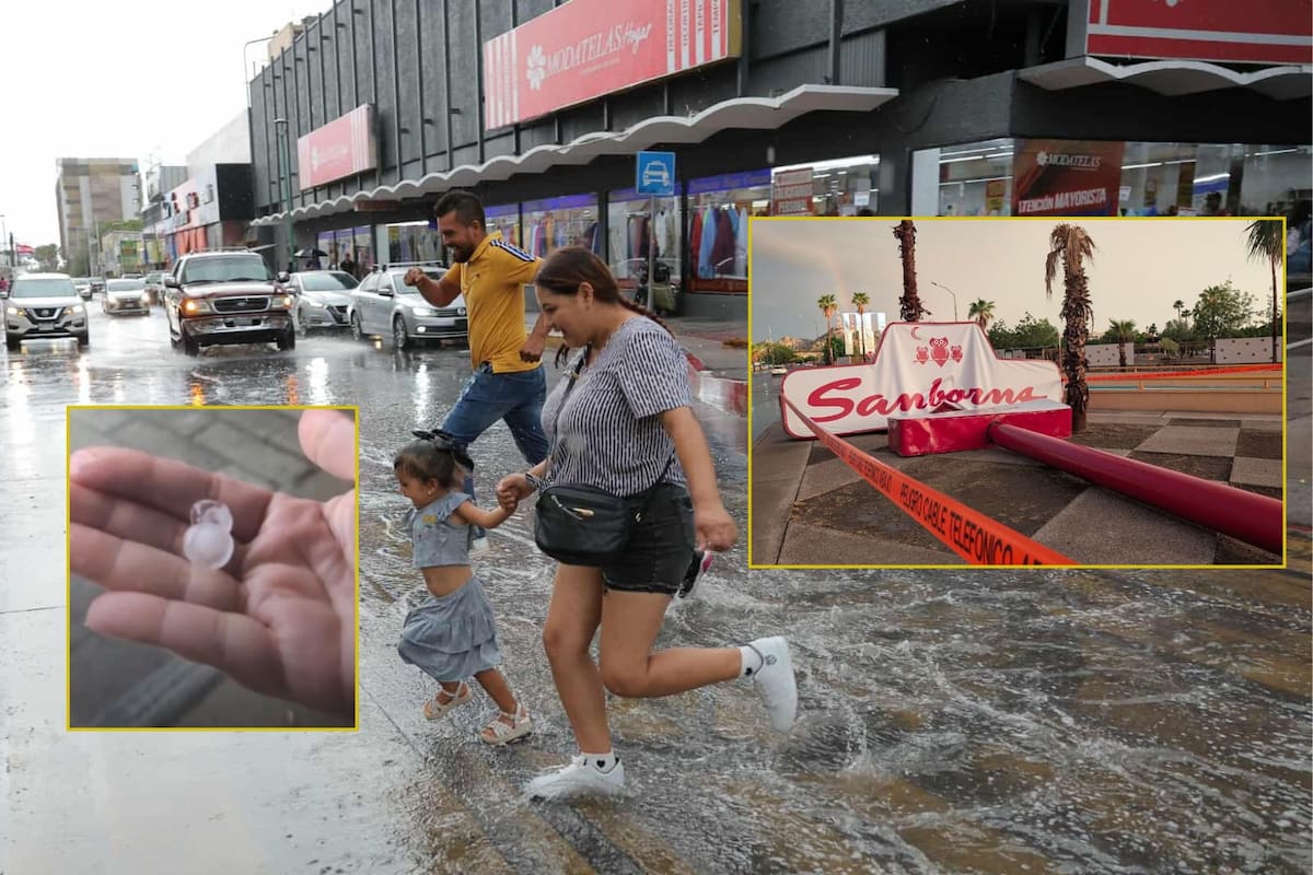 Las fuertes lluvias y vientos de casi 80 km/h dejaron destrozos en Hermosillo