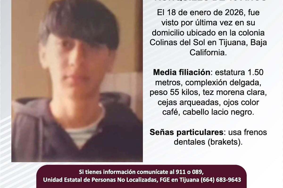 Se busca a Alonso Santos Ronquillo de 15 años