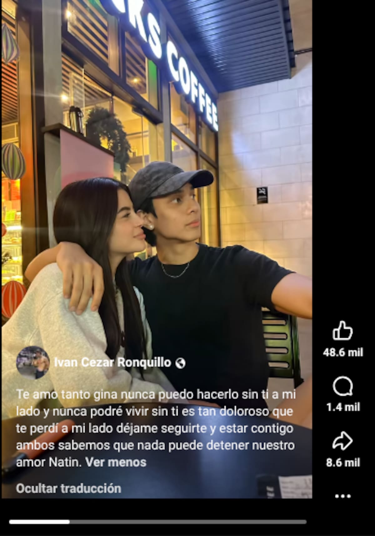 Ivan Cezar Ronquillo compartió un emotivo mensaje tras la muerte de Gina 1 Facebook: Ivan Cezar Ronquillo