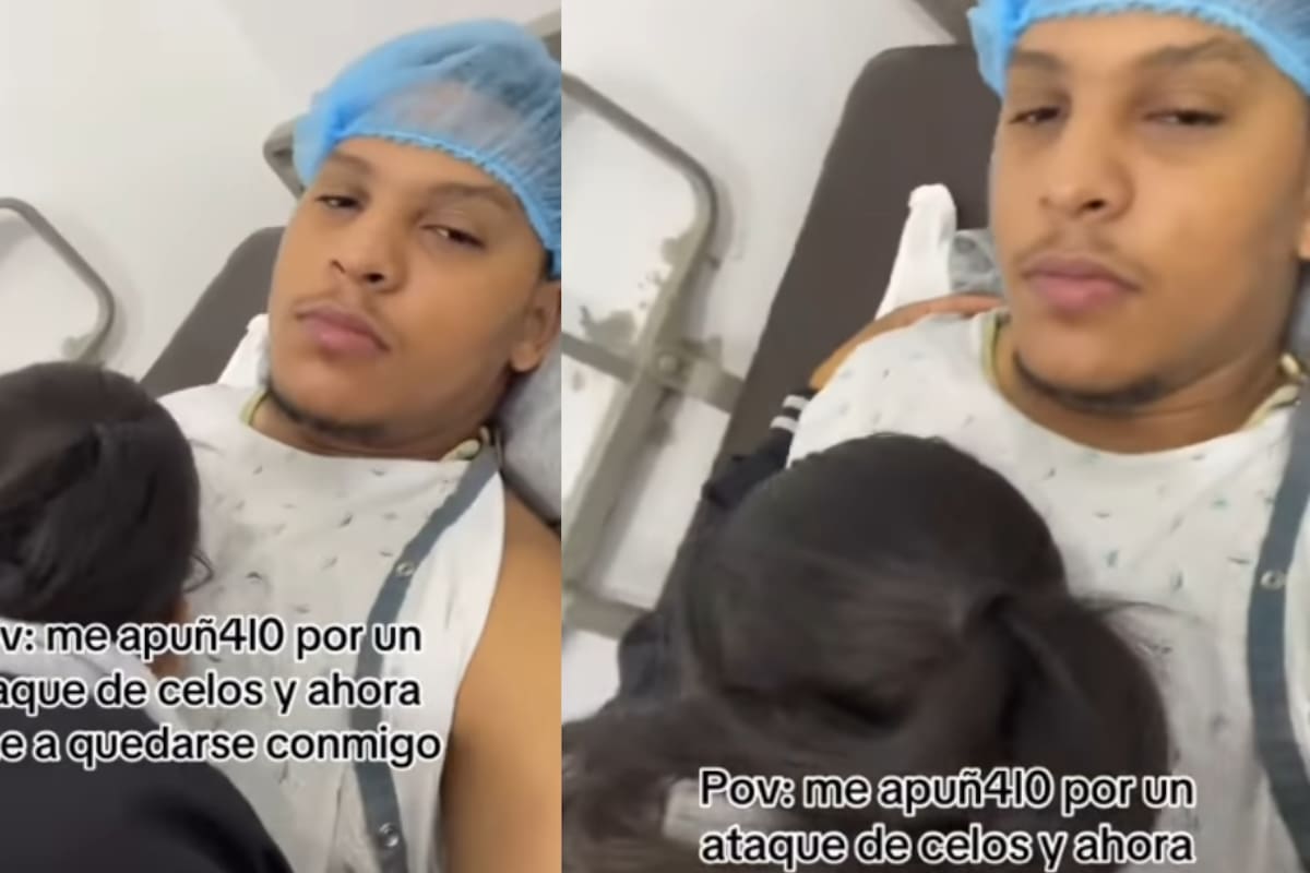 “Me apuñaló por un ataque de celos y luego vino a quedarse conmigo”: Joven se graba en el hospital con su novia encima y causa fuerte controversia en redes sociales