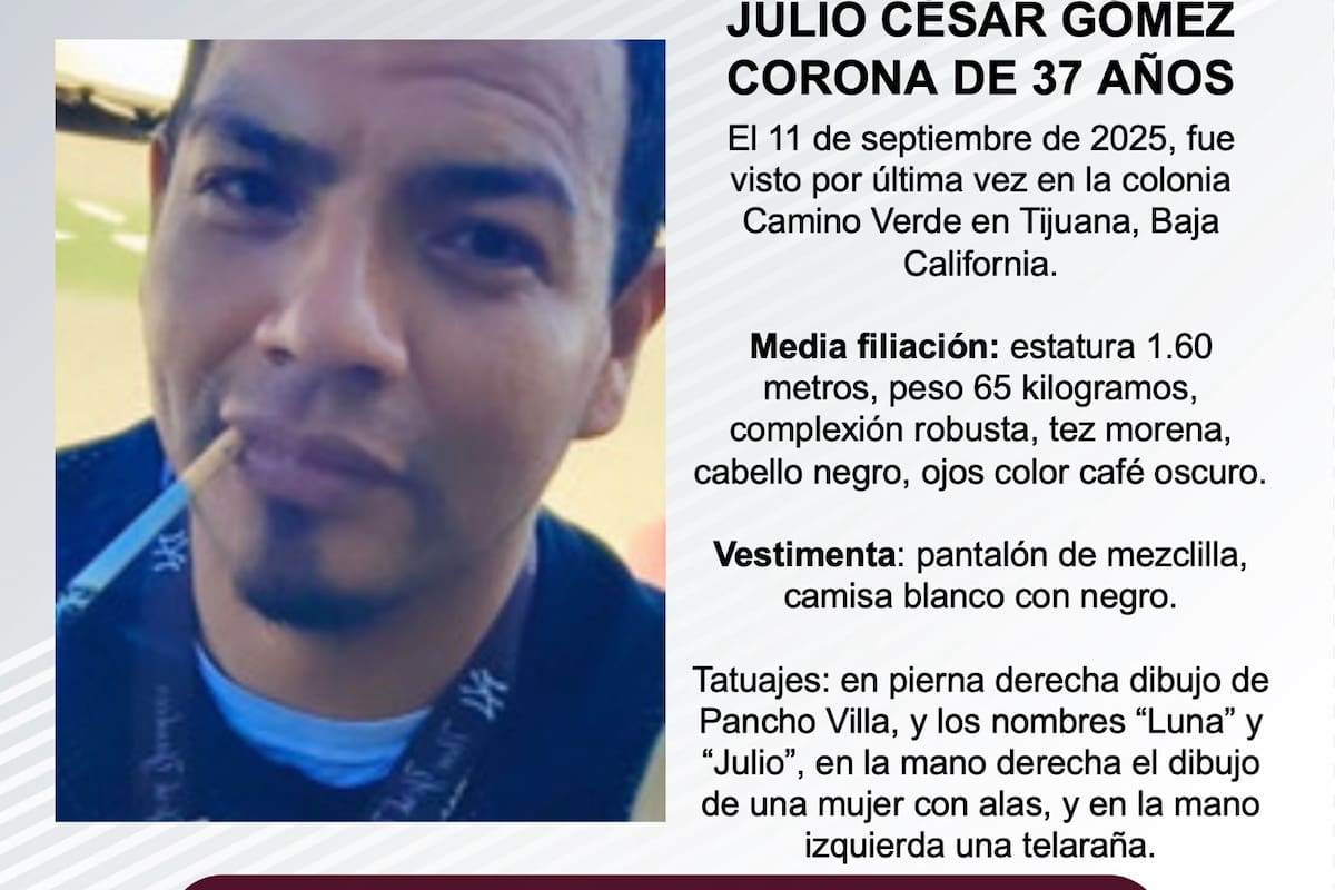 Se busca a Julio César Gómez Corona de 37 años