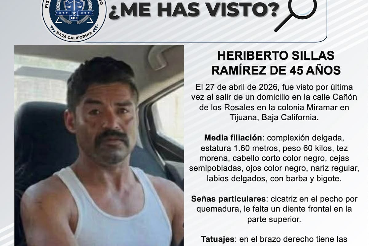 Se busca a Heriberto Sillas Ramírez de 45 años