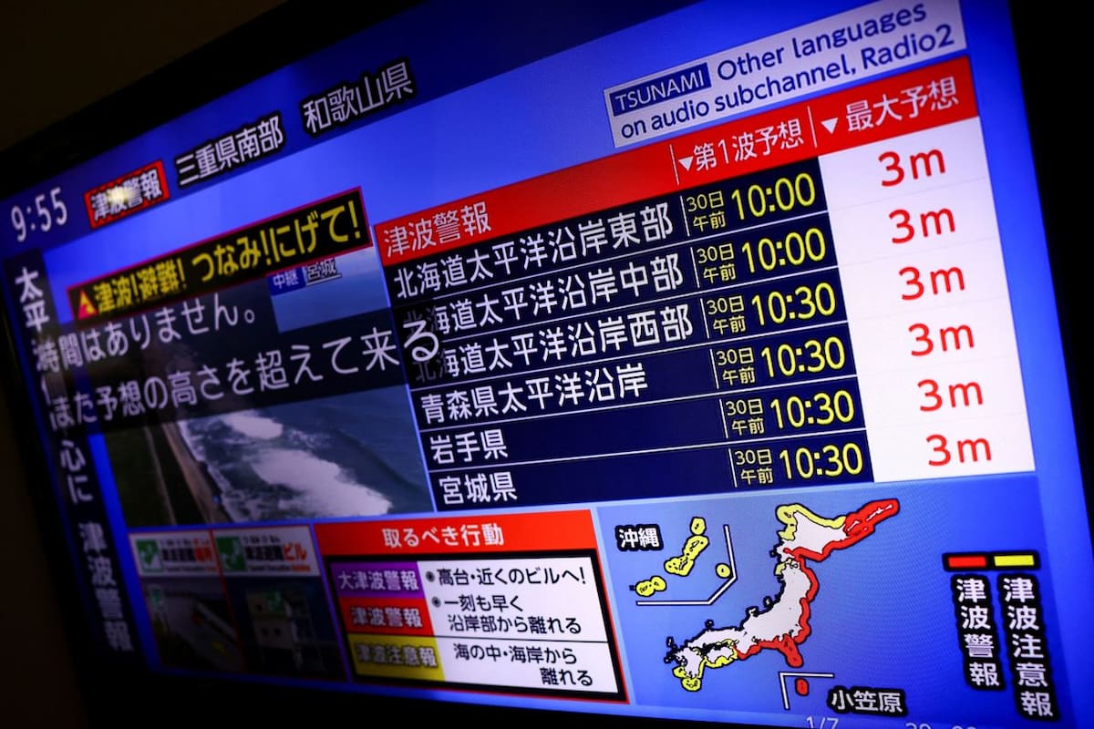 Más de 1.9 millones de personas evacuadas en Japón por alerta de tsunami: impacto en transporte y zonas costeras