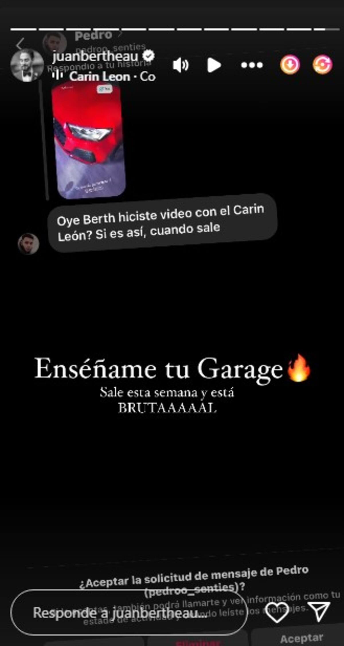Juan Bertheau estrenará el video próximamente / Instagram: @juanbertheau