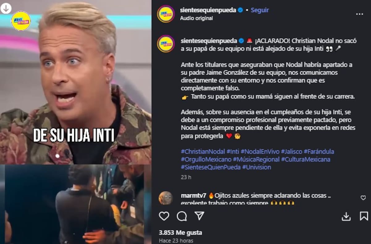 Explican por qué Nodal no asistió a la fiesta de Inti / Instagram @sientesequienpueda