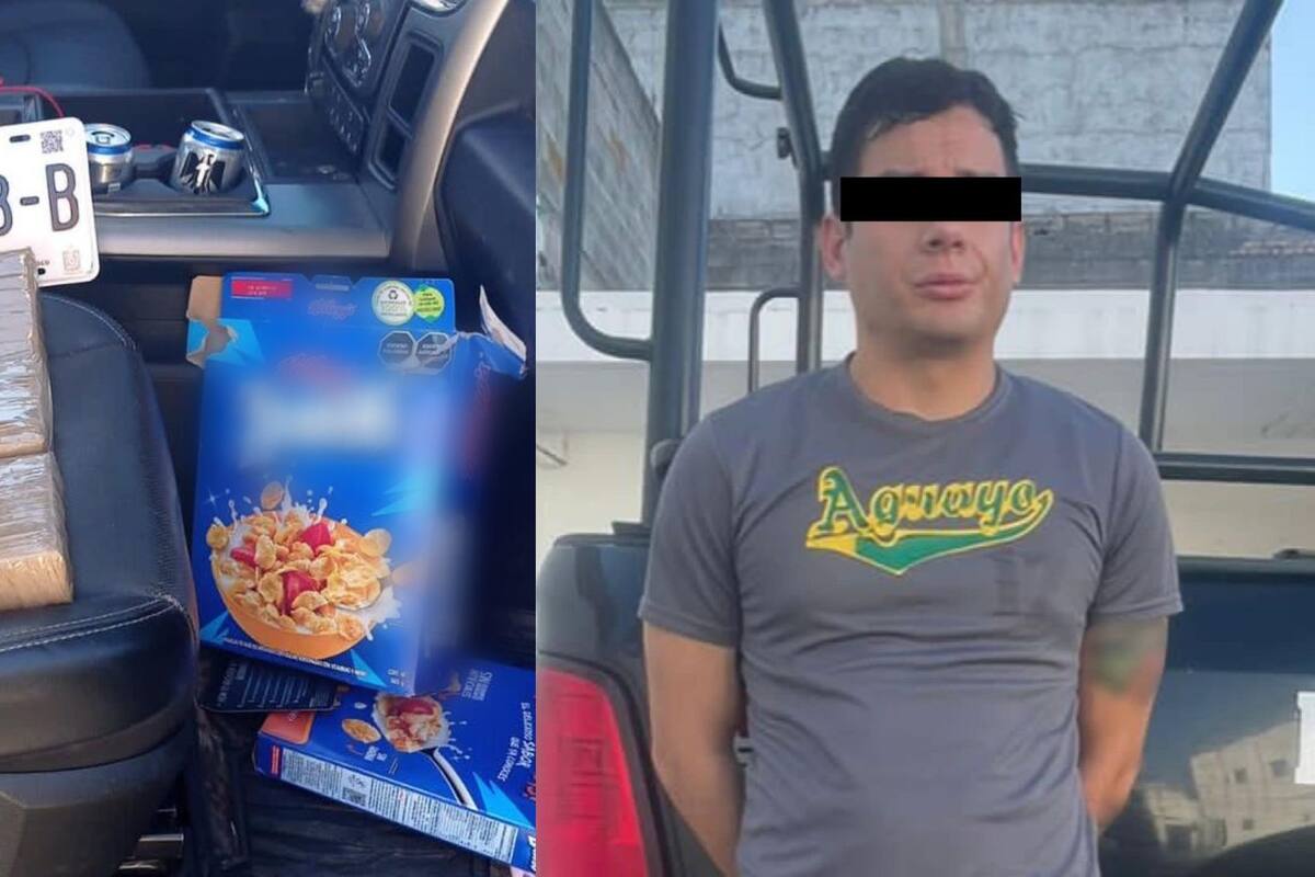 Detienen a sujeto que transportaba cocaína dentro de cajas de cereal