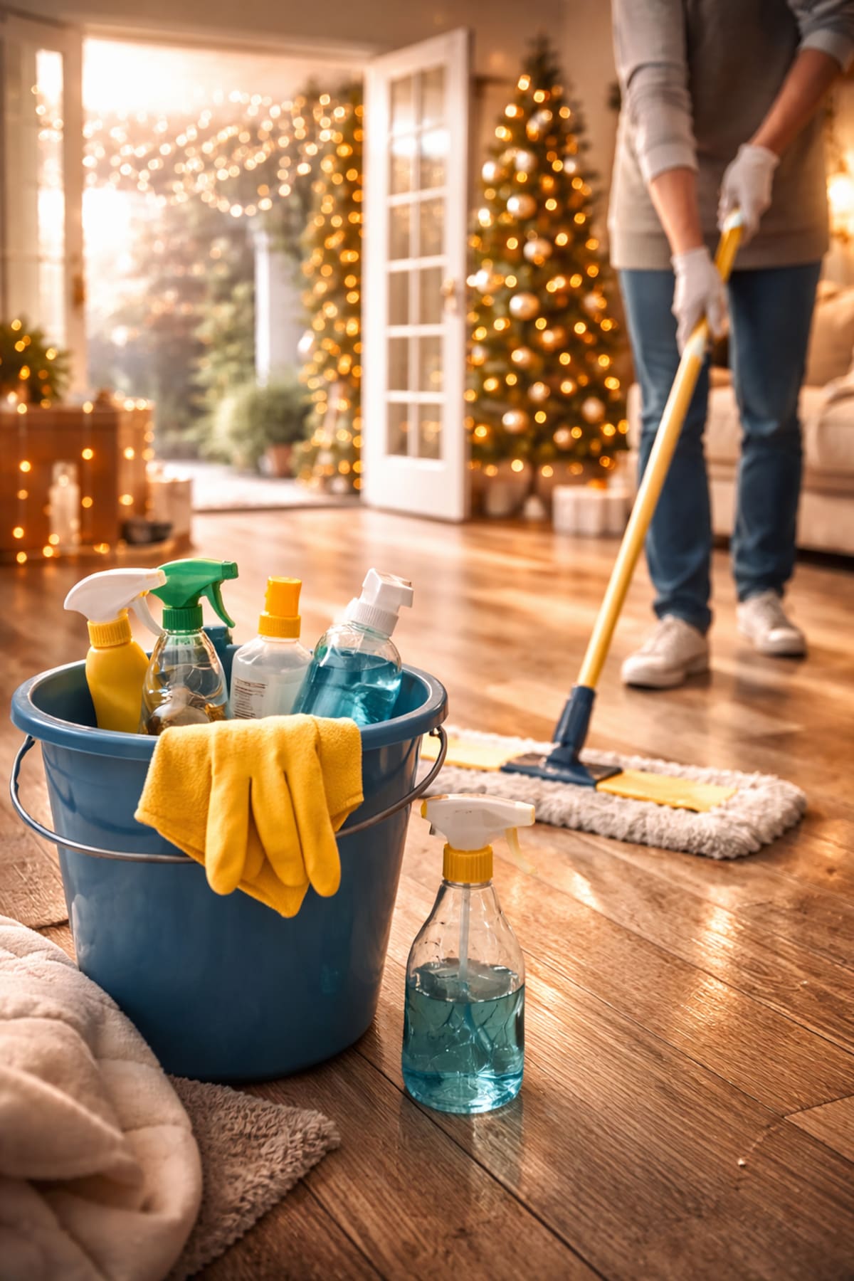 Limpieza del hogar antes de Año Nuevo| Imagen hecha con IA