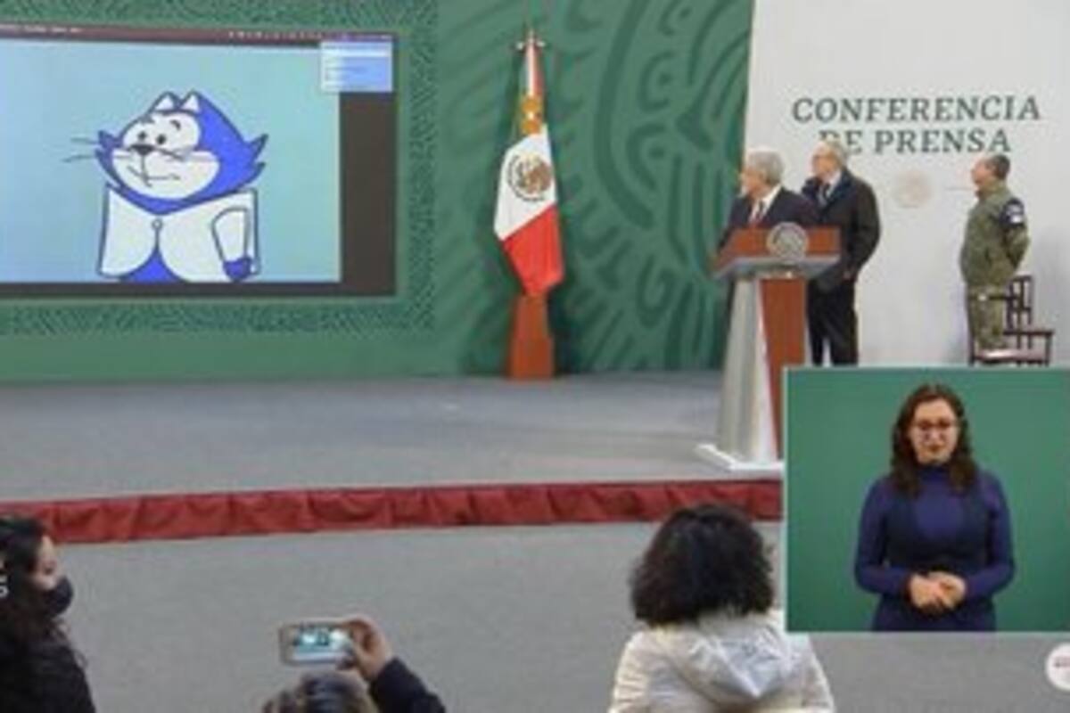 AMLO puso a Benito Bodoque de Don Gato en la mañanera como homenaje a Jorge "Tata" Arvizu