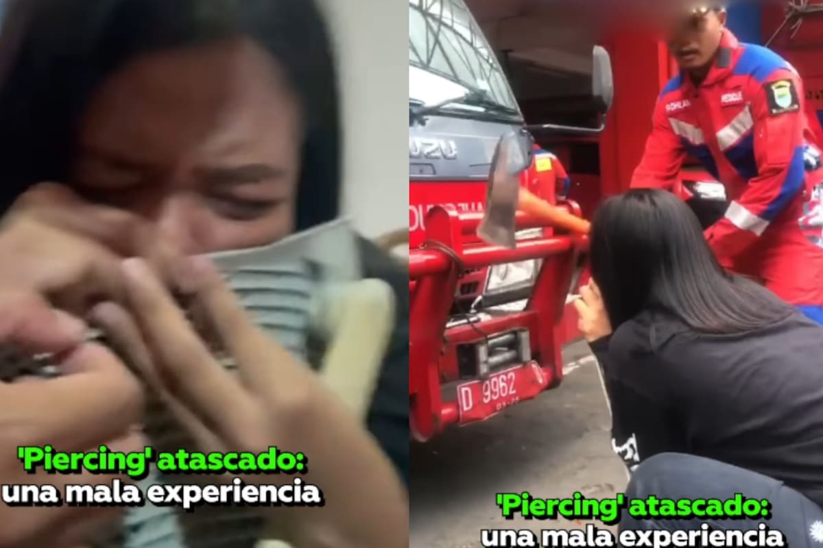 Joven queda atascada en una silla por su piercing de nariz y termina siendo llevada a los bomberos