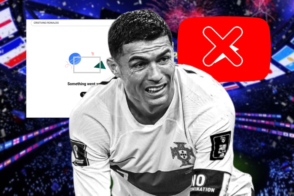 Cristiano Ronaldo “desapareció” de You Tube por una falla, la plataforma arroja error al buscar su nombre en pleno Mundial