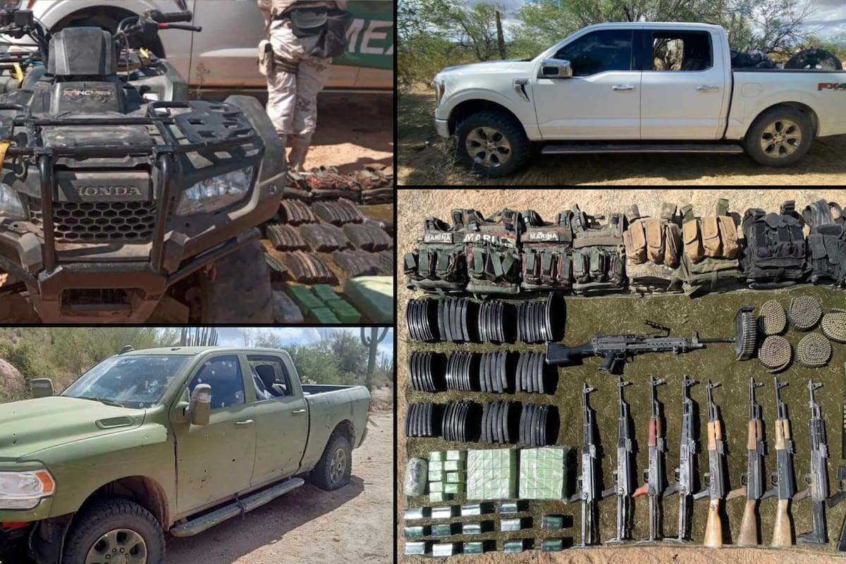 Detienen a menor de edad con 10 armas de fuego y otro arsenal militar en Sonoyta