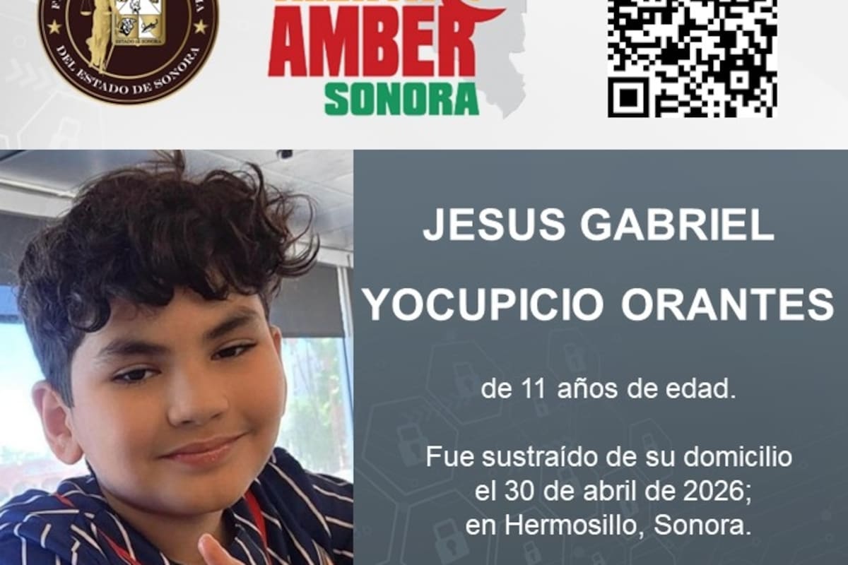 Activan Alerta Amber por desaparición de Jesús Gabriel Yocupicio, menor de 11 años en Hermosillo
