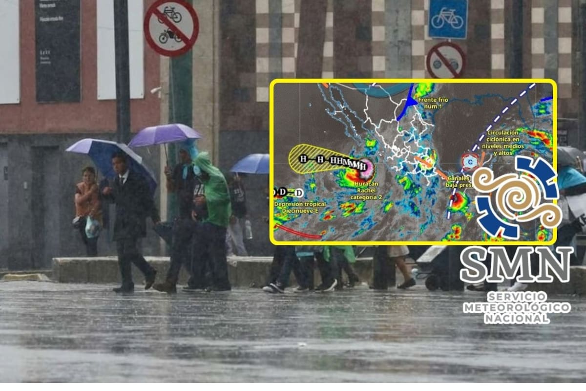 Huracán Rachel y frente frío 1 provocarán lluvias intensas y fuertes vientos en México este jueves