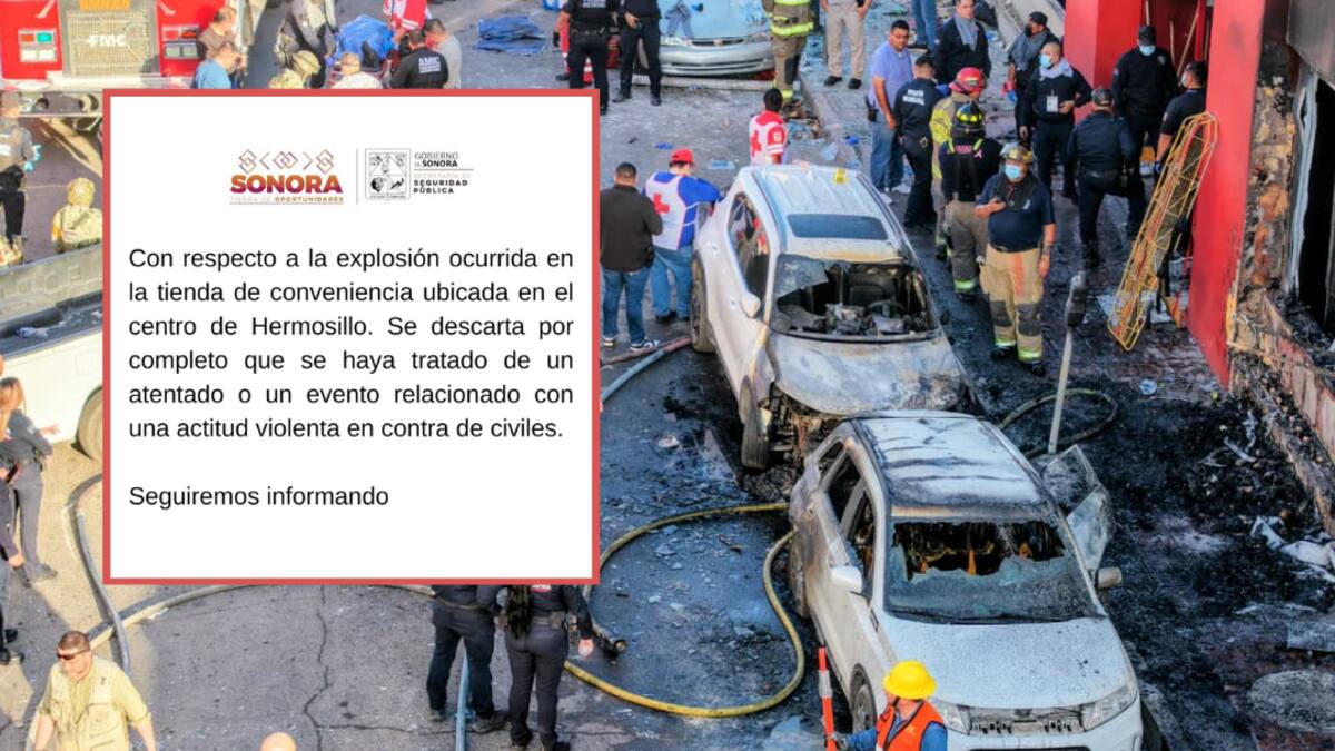 Secretaría de Seguridad Pública descarta que explosión en tienda del Centro de Hermosillo haya sido un atentado