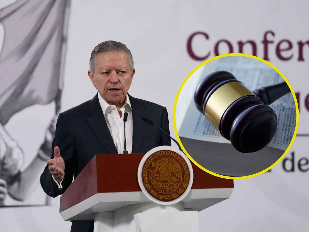 Zaldívar responde a críticas sobre la reforma a la Ley de Amparo. | Crédito: Presidencia/Canva