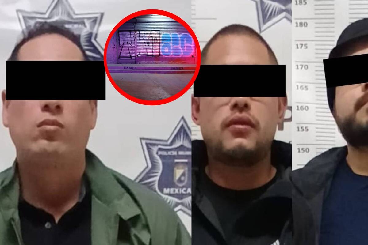 Sorprenden a tres hombres graffiteando plaza comercial en la Pro Hogar