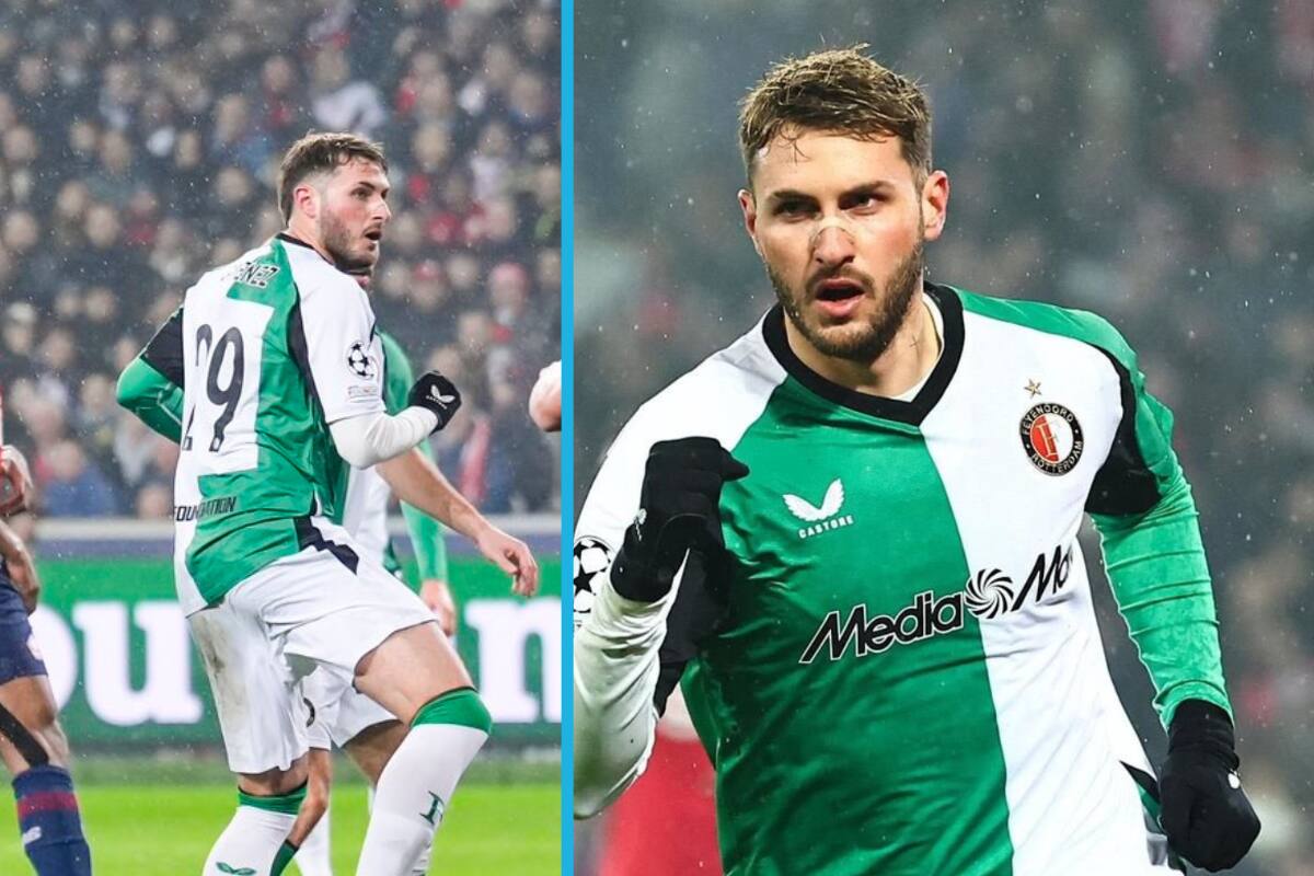 Santi Giménez anota y sale lesionado en la derrota del Feyenoord en Champions