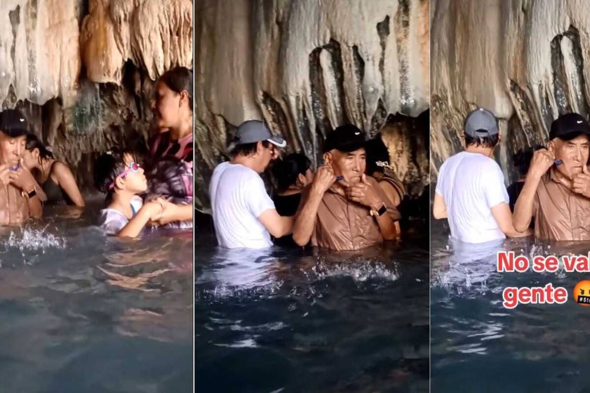 VIDEO: Hombre se rasura en las Grutas de Tolantongo y genera indignación