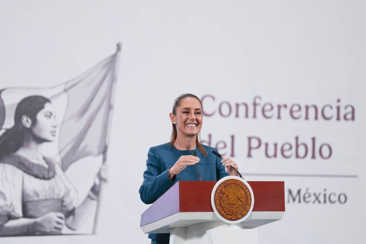 La presidenta Claudia Sheinbaum en su 'Conferencia del Pueblo' del 25 de agosto del 2025. | Crédito: Presidencia