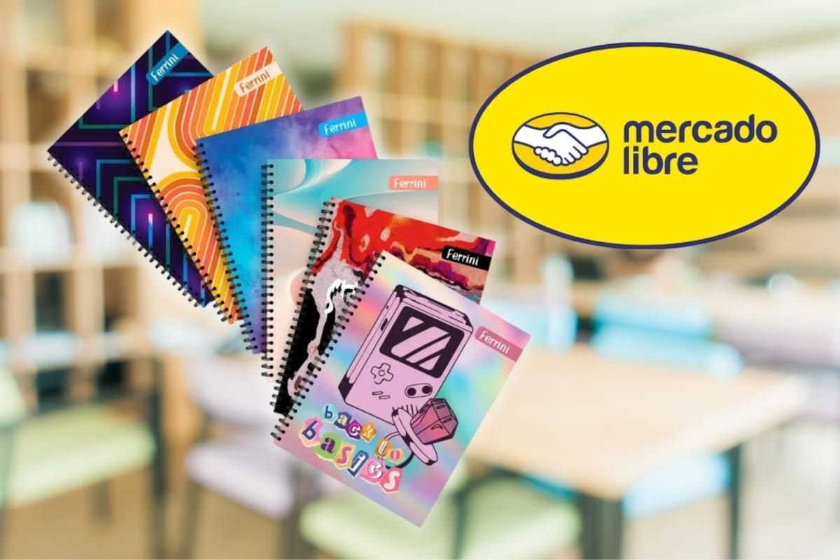 Mercado Libre rebaja a 189 pesos el paquete de 6 cuadernos profesionales Ferrini de doble argolla para la lista de útiles del regreso a clases