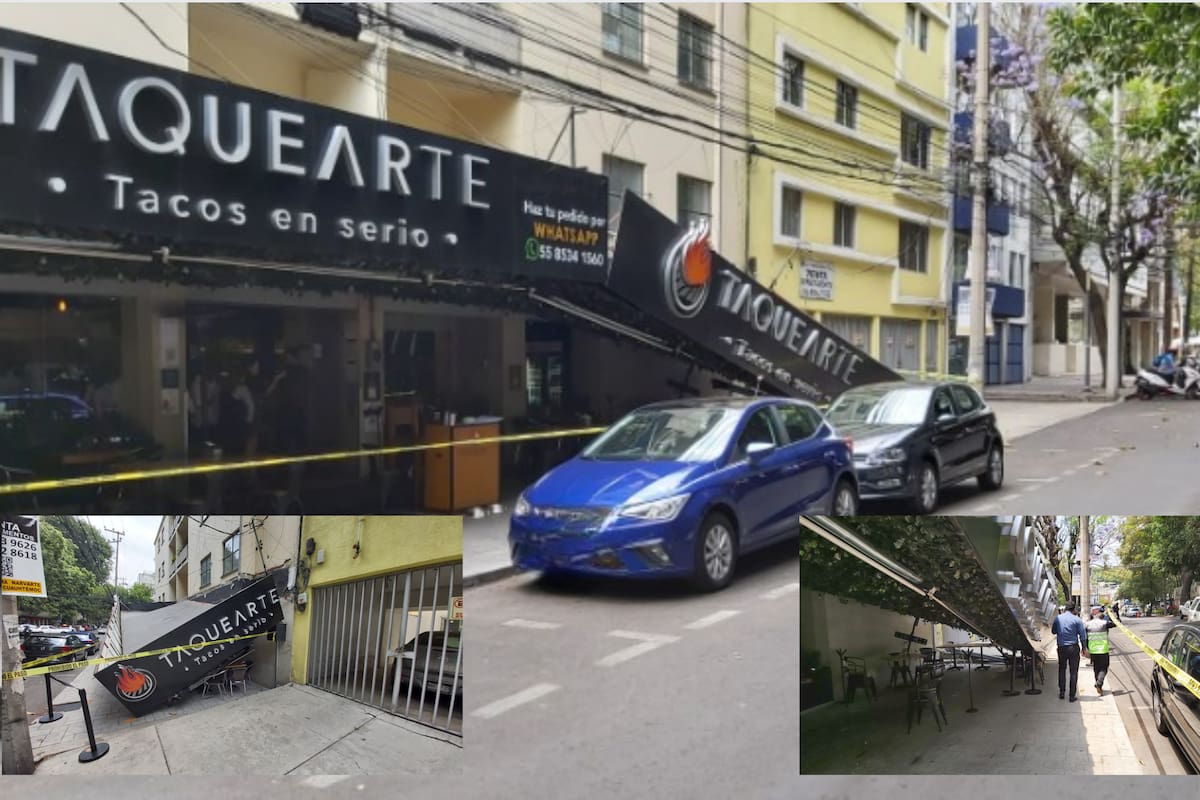 Cae toldo de taquería en la colonia Condesa en la CDMX, reportan un lesionado
