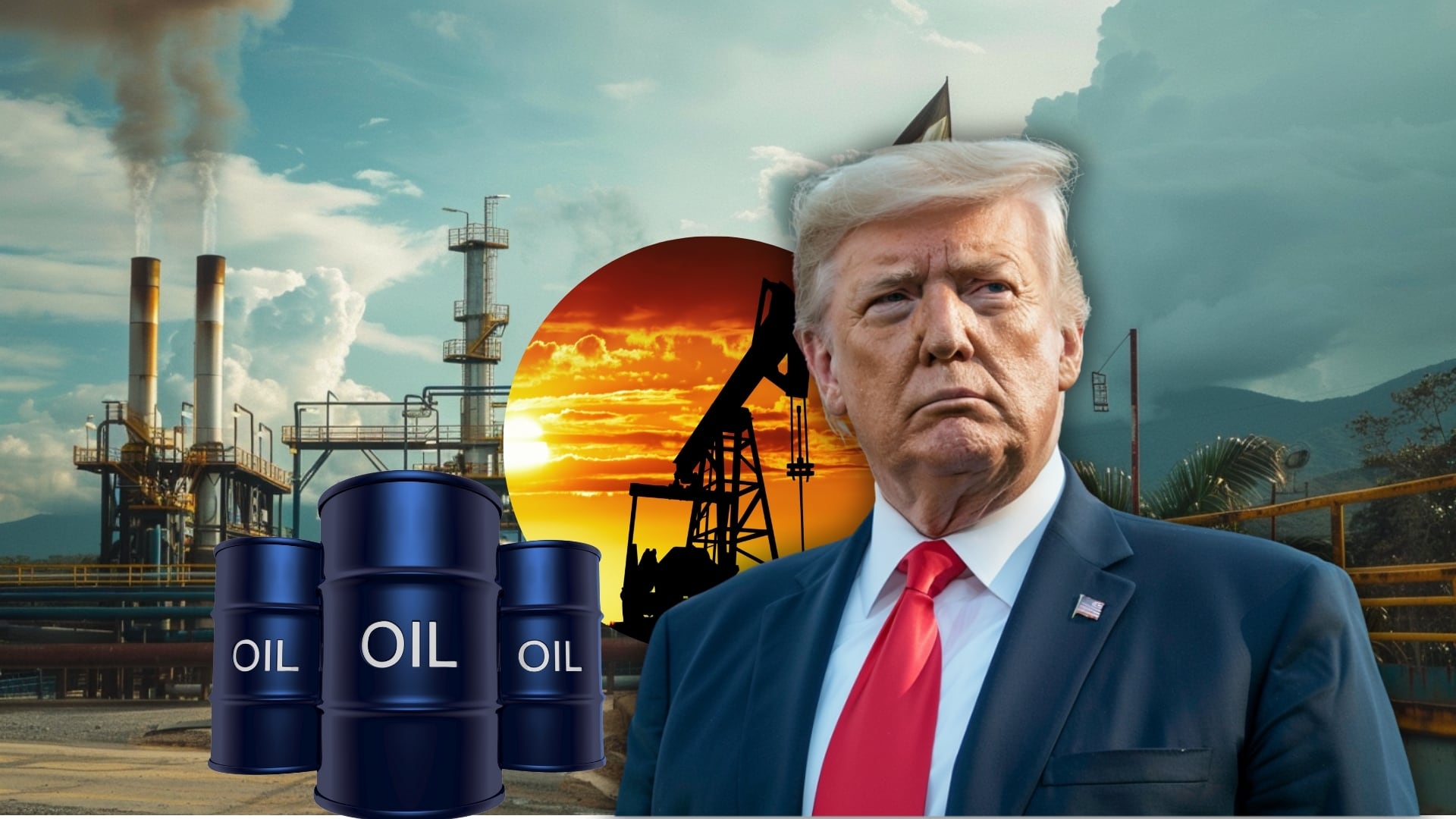 Trump afirmó que Venezuela se apropió ilegalmente de petróleo estadounidense. (Midjourney/Canva)