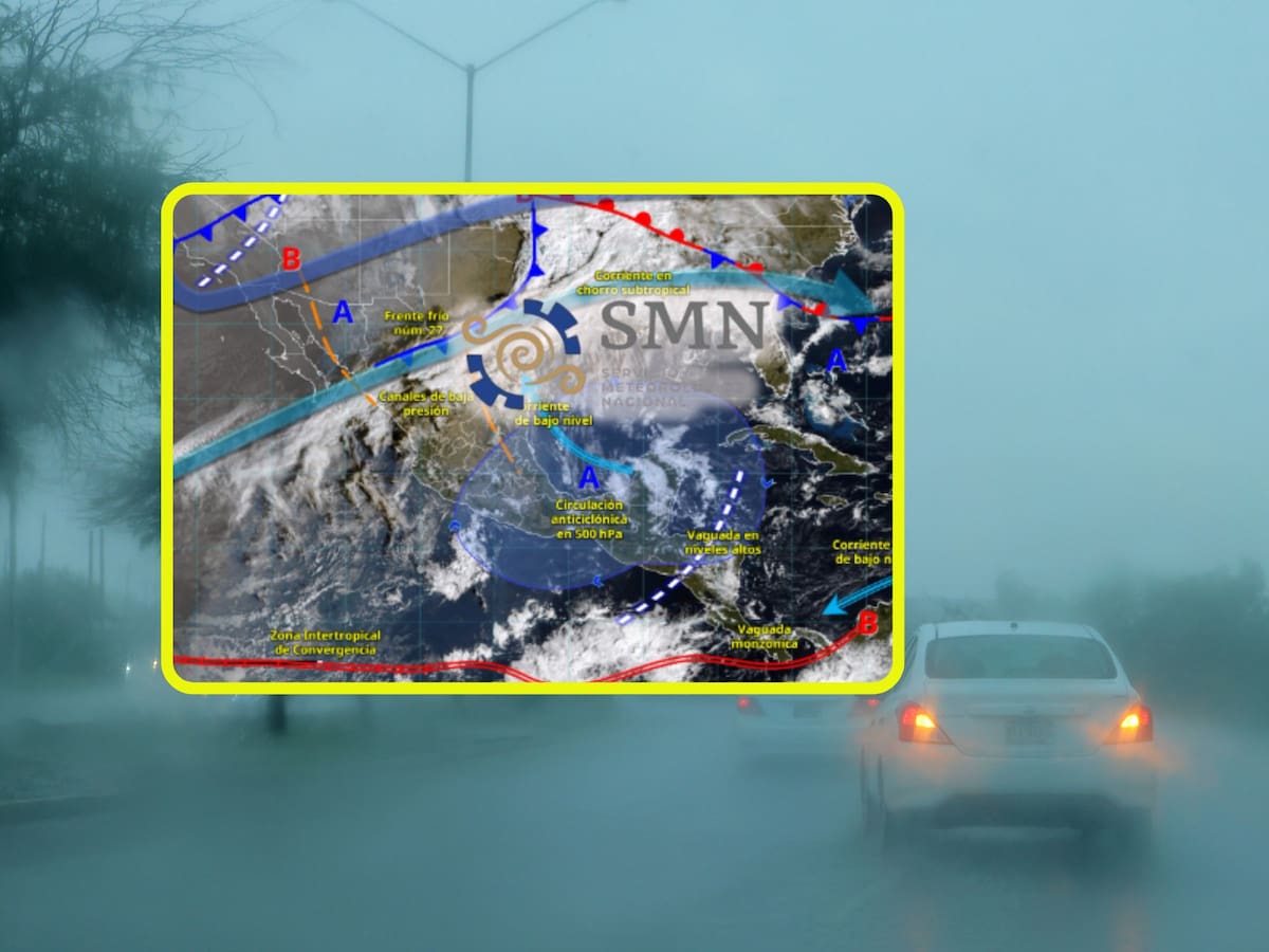 El SMN advirtió que para sábado y domingo la tormenta invernal, Norte y frente frío 27 traerán lluvias, heladas y mínimas de hasta -15 °C. | Crédito: SMN/Banco digital GH