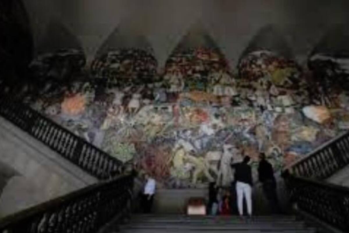 Murales que Rivera plasmó en Palacio Nacional contra el analfabetismo