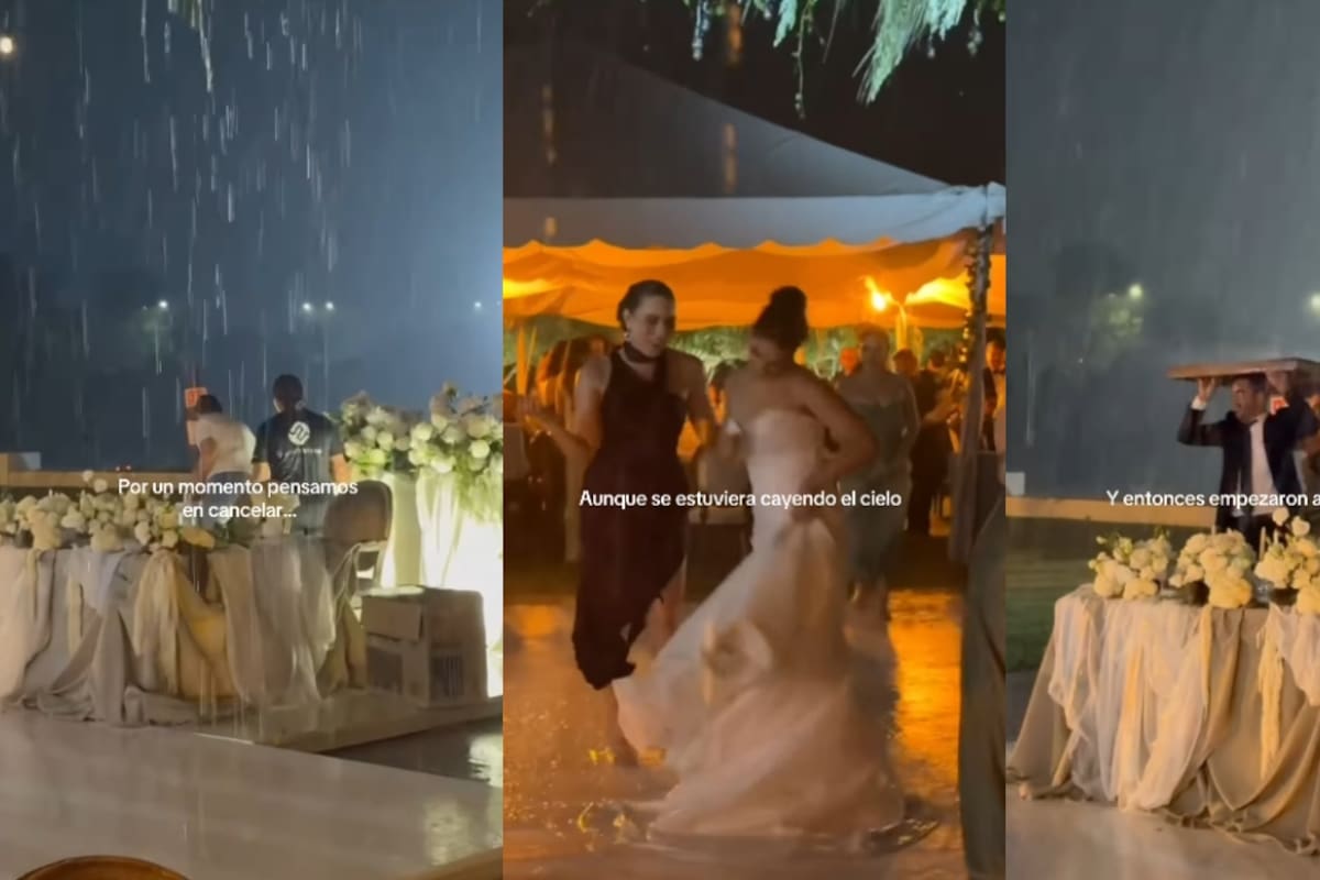Novios revelan cómo una fuerte tormenta casi arruina su boda y se vuelven virales