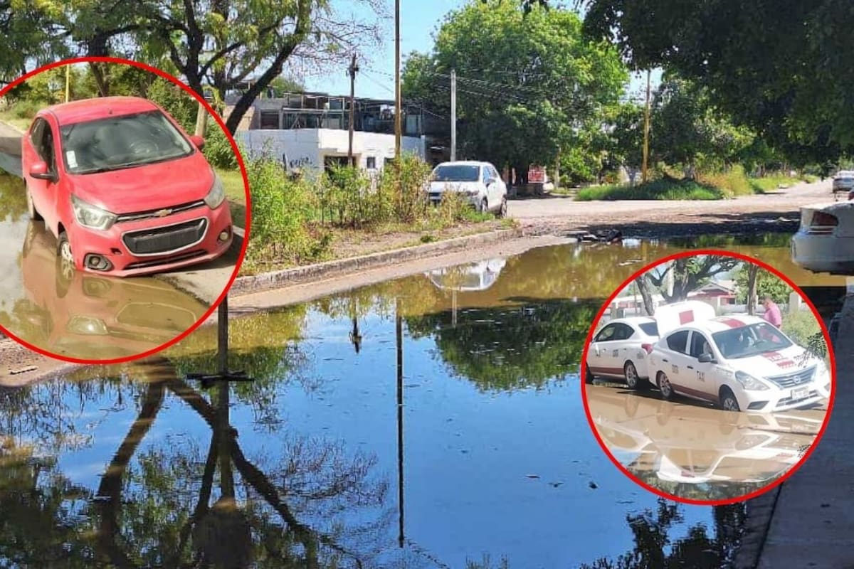 Casi diario queda un vehículo atorado: Vecinos de calle con zanja en Ciudad Obregón