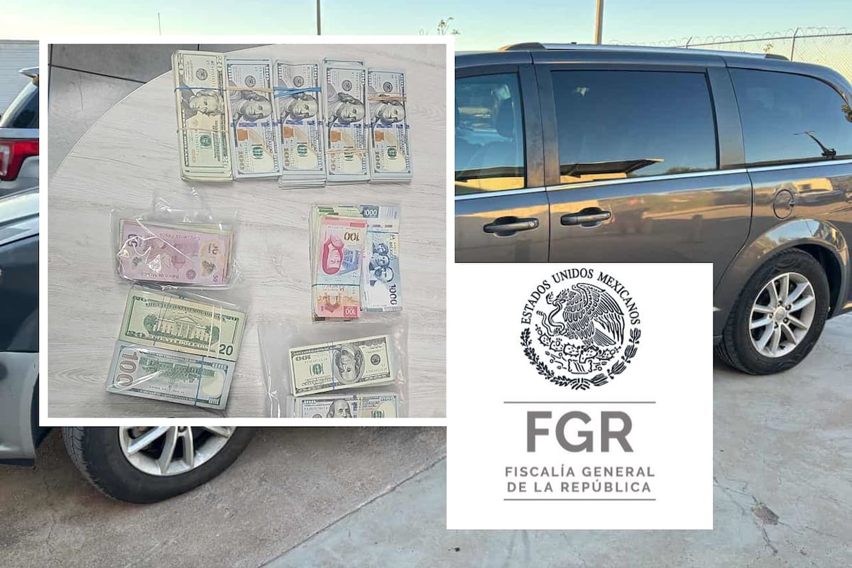 FGR asegura dinero sin procedencia legal y detiene a tres personas en Sonora