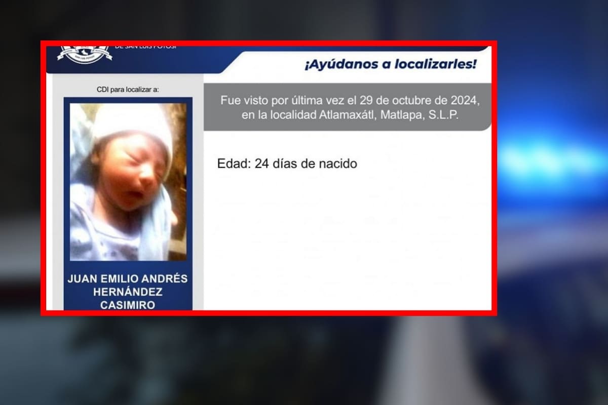 Buscan a bebé sustraído por la fuerza de los brazos de su madre en San Luis Potosí