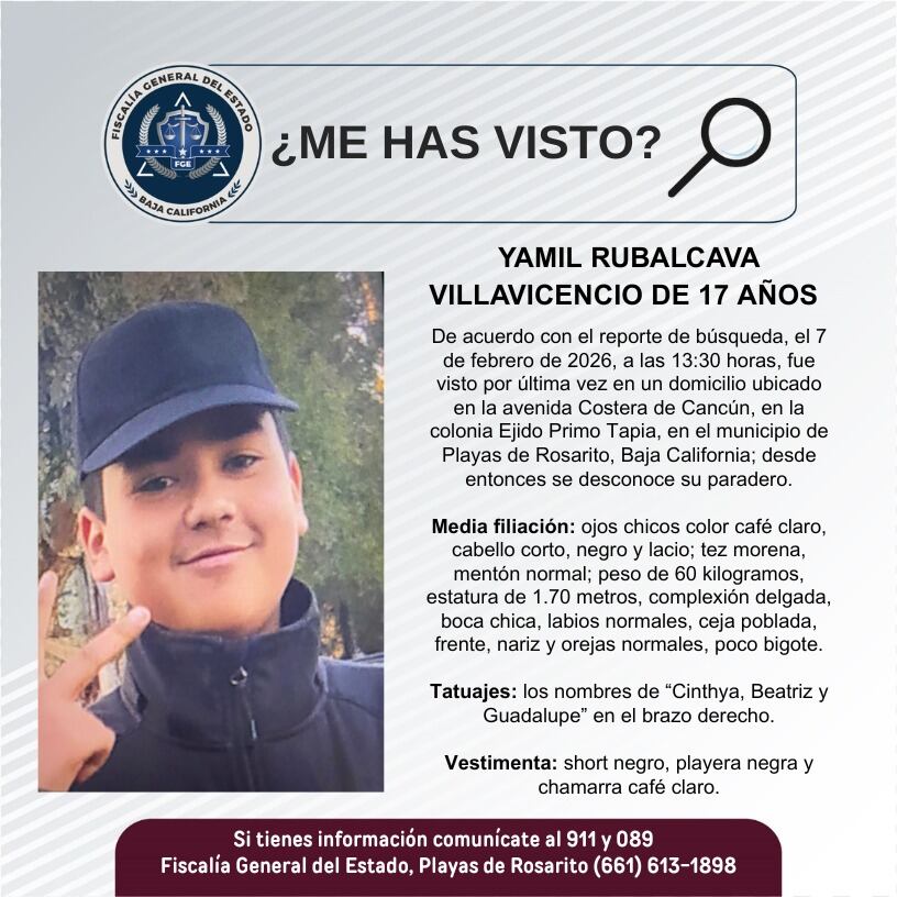 Fue visto por última vez el 7 de febrero de 2026.