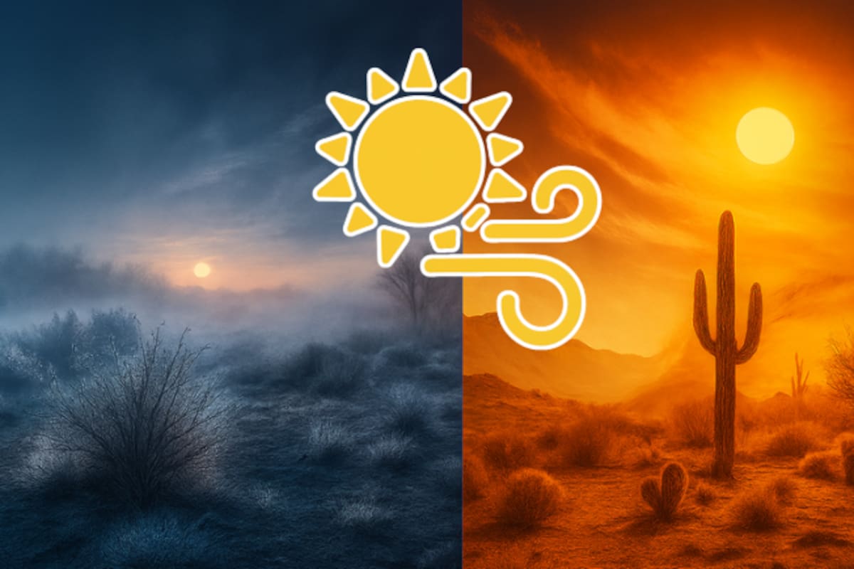 Frío al amanecer y calor extremo por la tarde: Sonora enfrenta contraste térmico y vientos con llegada de frentes fríos