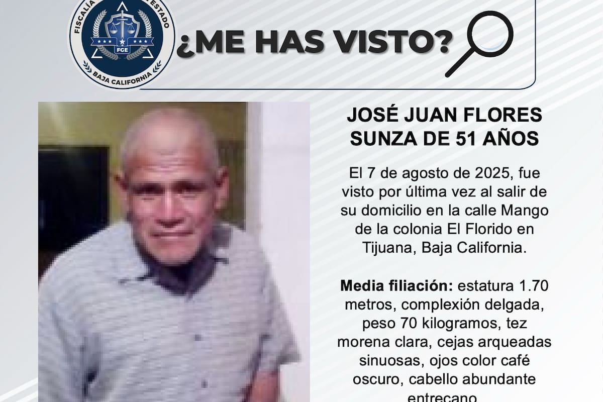 Se busca a José Juan Flores Sunza de 51 años