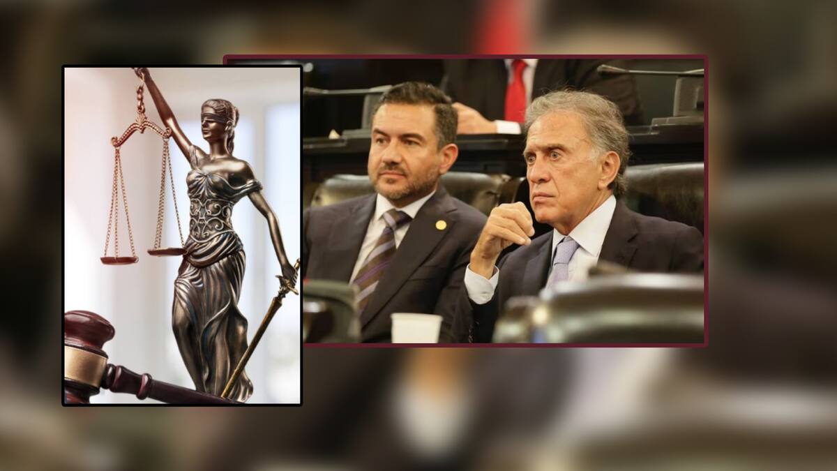 Miguel Ángel Yunes padre e hijo se manifestan a favor de la Reforma al Poder Judicial.