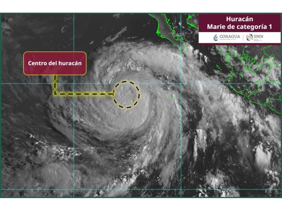 Ubicación del Huracán Marie. | Crédito: SMN/Conagua