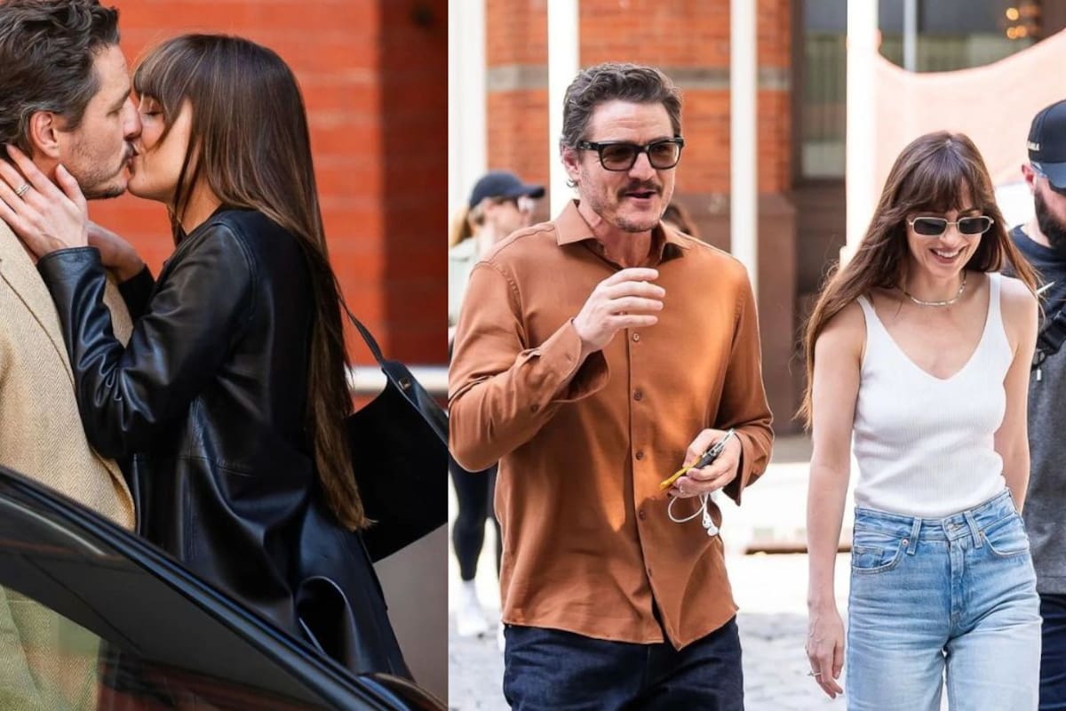 Captan a Pedro Pascal y Dakota Johnson besándose de forma romántica