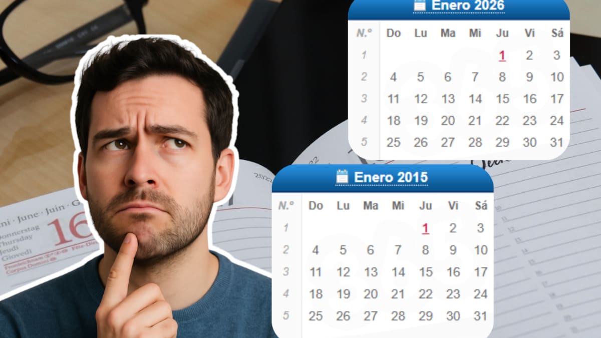 El calendario de 2026 será idéntico al de 2009 y al de otros años sin que falle ninguna fecha; te contamos por qué ocurre esta coincidencia y qué calendarios antiguos te servirán por completo el próximo año