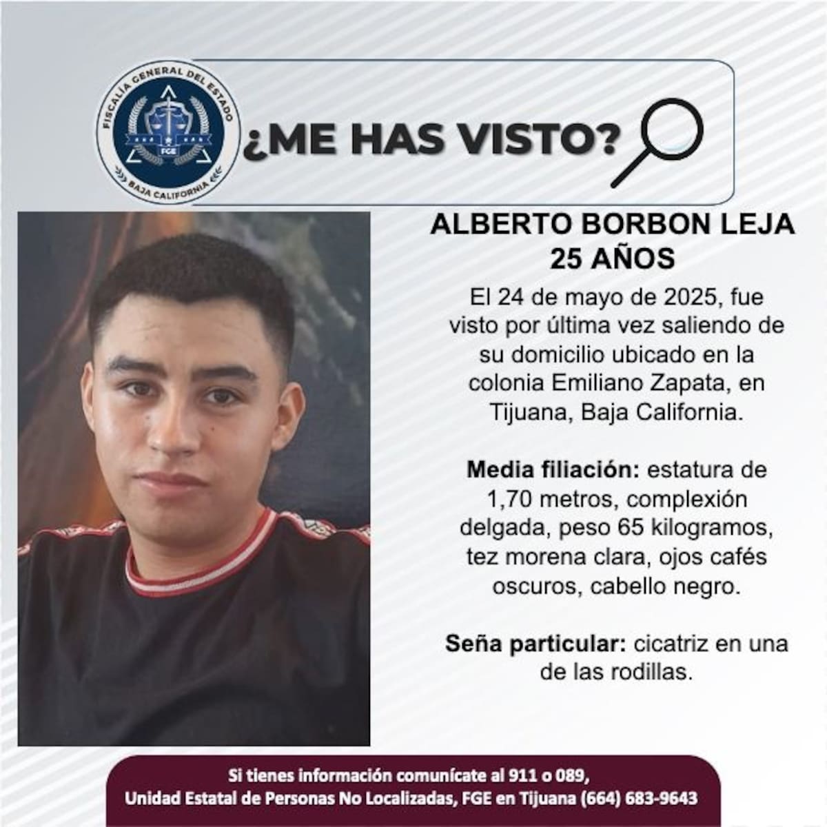 Alberto Borbon Leja fue visto por última vez el 24 de mayo de 2025.