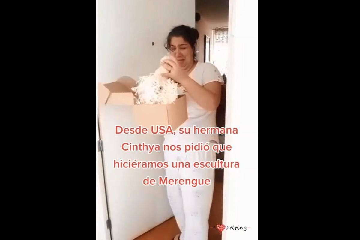 TIKTOK: Mujer rompe en llanto al recibir una escultura de su mascota ya fallecida